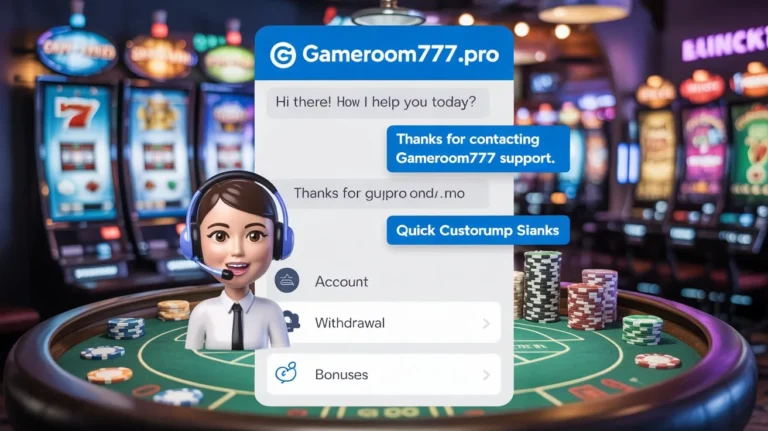 Gameroom777 live customer support example