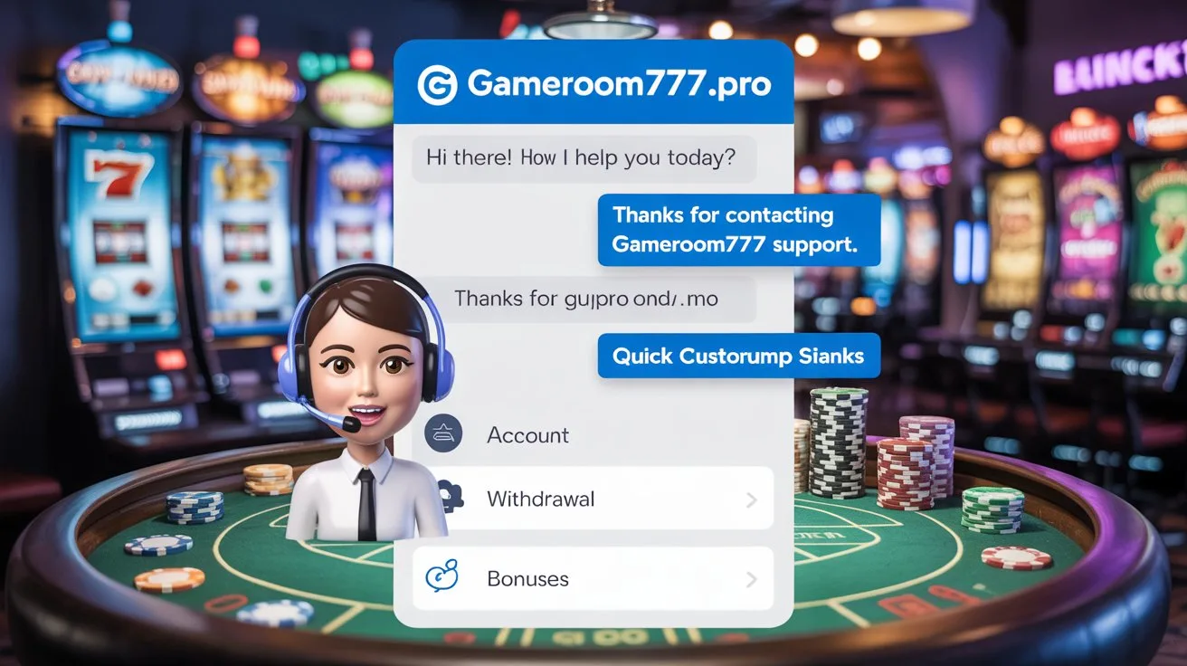 Gameroom777 live customer support example
