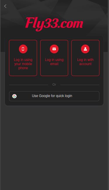 FLY33 GAME LOGIN 