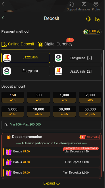 h555 deposit screenshot proof 
